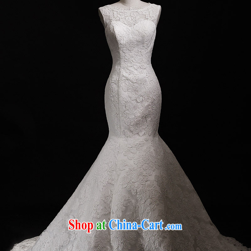 Garden 2015 new upscale custom bridal wedding is also package shoulder s 21,429 crowsfoot trailing white wedding lace decoration, drag and drop 50 CM drag outside 100 173 CM - M