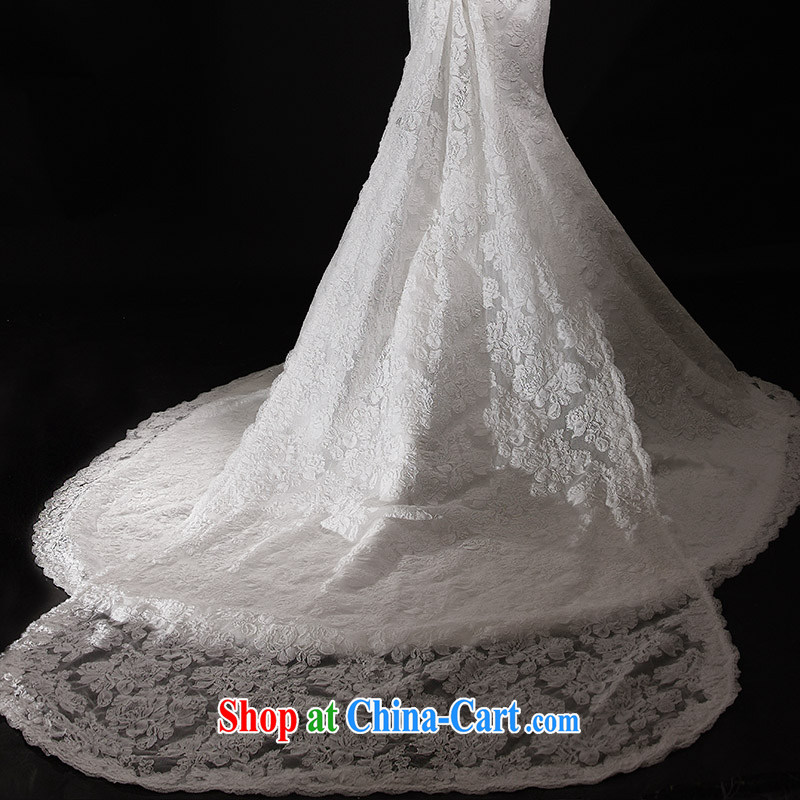 Full court, 2015 new high quality custom bride's wedding is also package shoulder s 21,429 crowsfoot trailing white wedding lace decoration, drag and drop 50 CM drag outside CM 100 173 - M, garden, shopping on the Internet