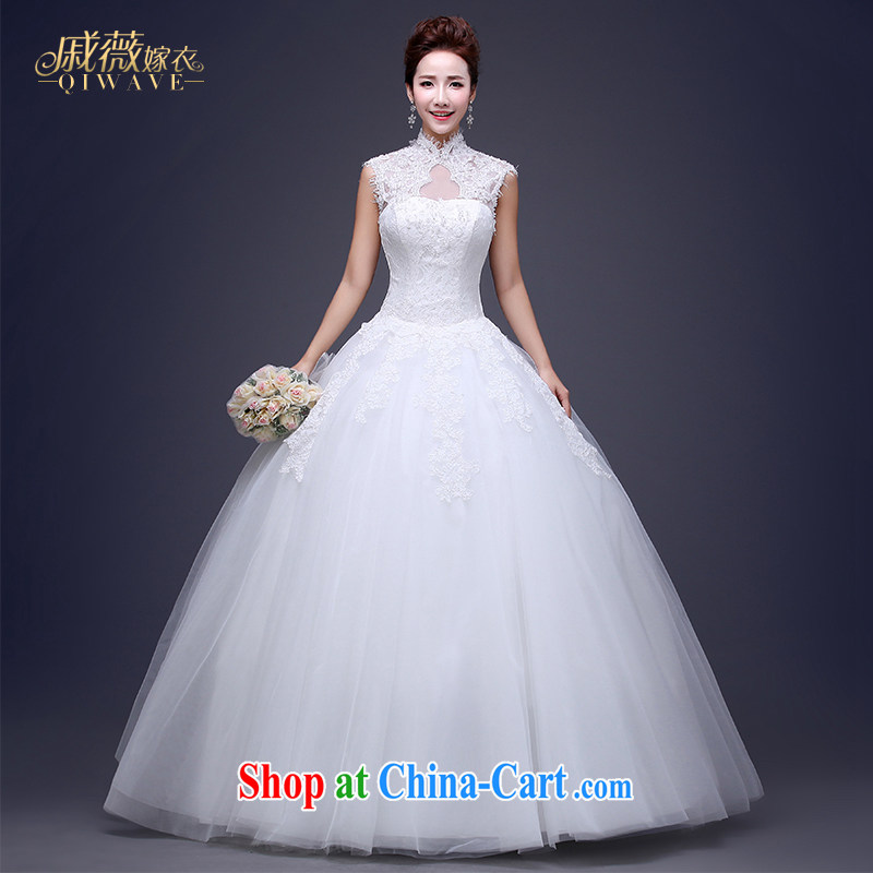 Wei Qi 2015 New Products wedding dresses package shoulder back exposed the collar strap retro a shoulder with shaggy dress lace large code beauty wedding female white tailored the _50