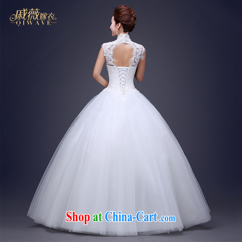Ms Audrey EU Qi 2015 new wedding dresses package shoulder back exposed the collar strap retro a field shoulder with shaggy dress lace large code beauty wedding female white tailored plus $50, Qi wei (QI WAVE), online shopping