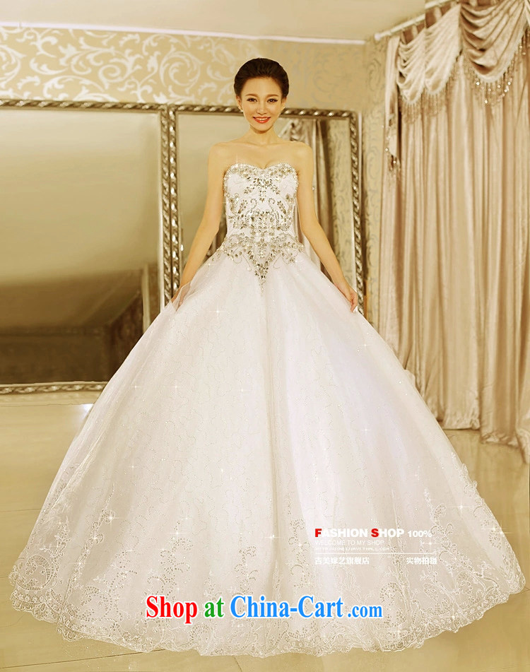 Jimmy married arts wedding dresses 2015 new Korean version wiped chest shaggy dress with parquet drilling 7645 bridal wedding white S pictures, price, brand platters! Elections are good character, the national distribution, so why buy now enjoy more preferential! Health