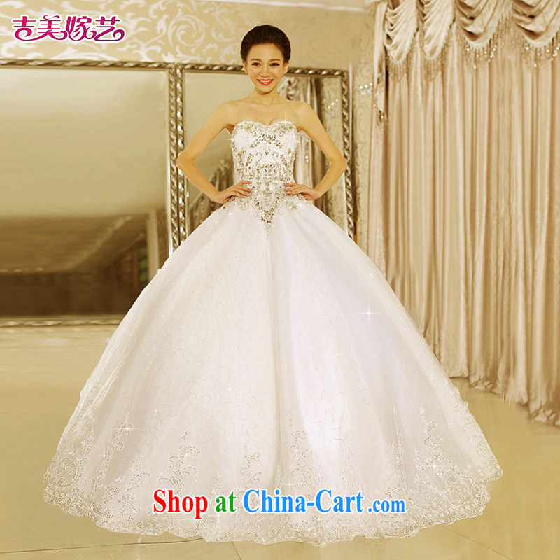 Jimmy married arts wedding dresses 2015 new Korean version wiped his chest shaggy dress with parquet drilling 7645 bridal wedding white S, Jimmy married arts, and shopping on the Internet