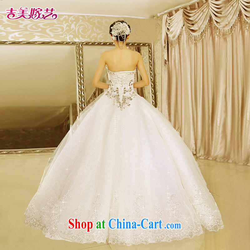 Jimmy married arts wedding dresses 2015 new Korean version wiped his chest shaggy dress with parquet drilling 7645 bridal wedding white S, Jimmy married arts, and shopping on the Internet