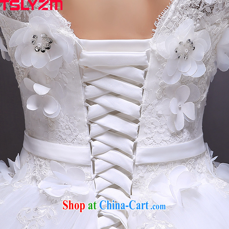 Tslyzm bride-tail wedding dresses Summer, Autumn 2015 new long-sleeved package shoulder-neck flower fairies graphics thin wedding dresses and tail section, XXL Tslyzm, shopping on the Internet