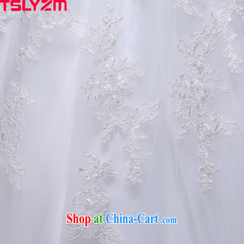Tslyzm Korean version of the greater tail wedding dresses 2015 spring and summer new marriages luxury and high-end luxury short-sleeved package shoulder fluoroscopy skirt white with XXL, Tslyzm, shopping on the Internet