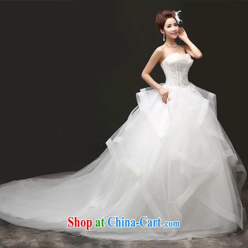 7 color 7 tone Korean version 2015 new marriages and stylish erase chest lace shaggy dress wedding dresses H 076 white tail wedding tailored (final), 7 color 7 tone, shopping on the Internet