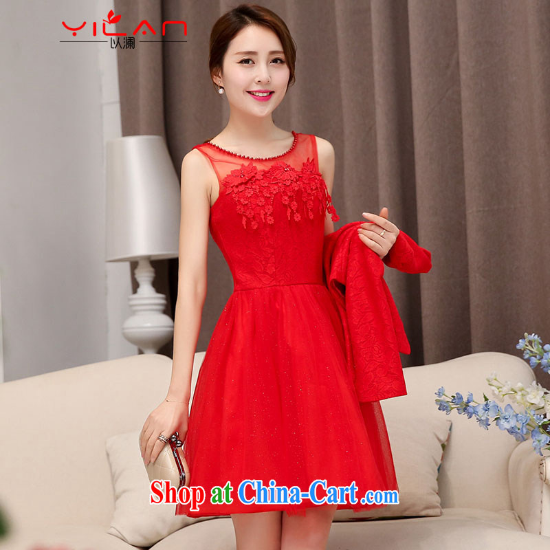 In the spring and autumn 2015 new large red bride fitted dresses marriage back door bows dress lace red dress two-piece 1529 XXL to world, shopping on the Internet