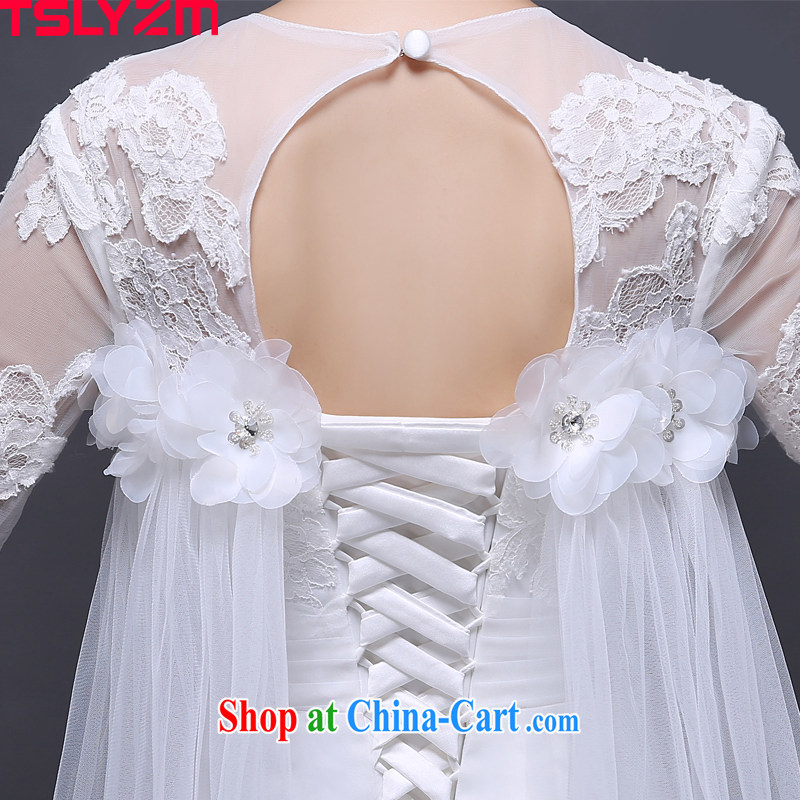 Tslyzm bridal lace crowsfoot wedding-tail 2015 summer new, spend manually insert drill similar long-sleeved fluoro wedding dress white XXL, Tslyzm, shopping on the Internet