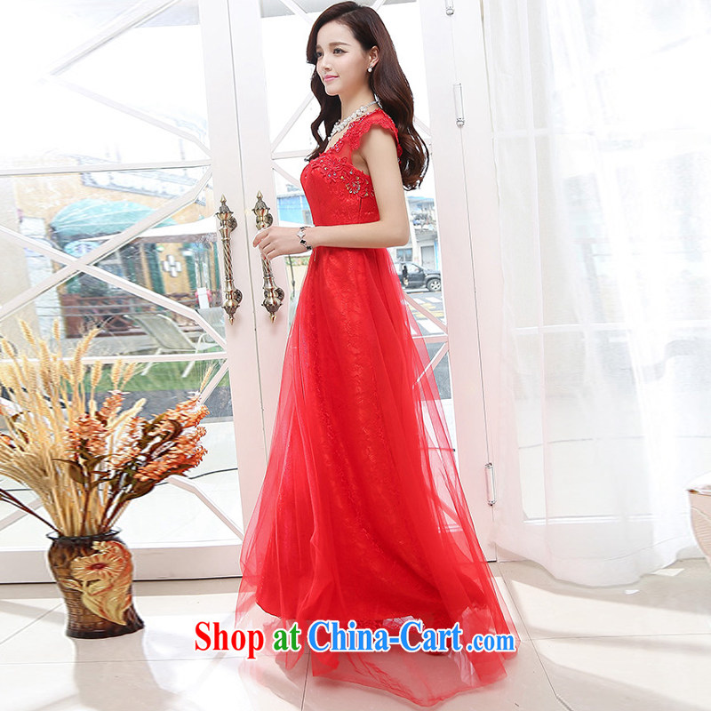 The Jordan 2015 ladies Korean version of the new, Lace Embroidery beauty sleeveless dresses wedding red XL to Jordan (Xiangzuo), shopping on the Internet