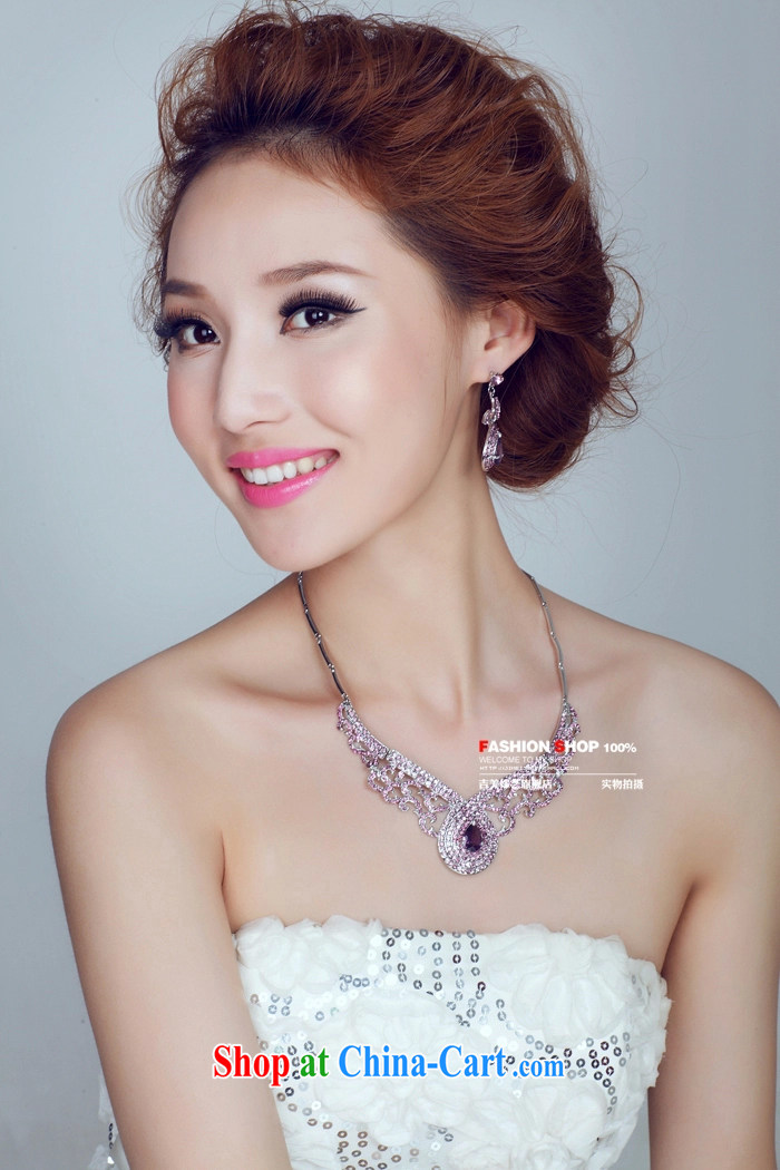 Bridal wedding dresses Accessories Kit Korean link TL 139 water drilling jewelry 2015 new marriage necklace purple ear clip pictures, price, brand platters! Elections are good character, the national distribution, so why buy now enjoy more preferential! Health