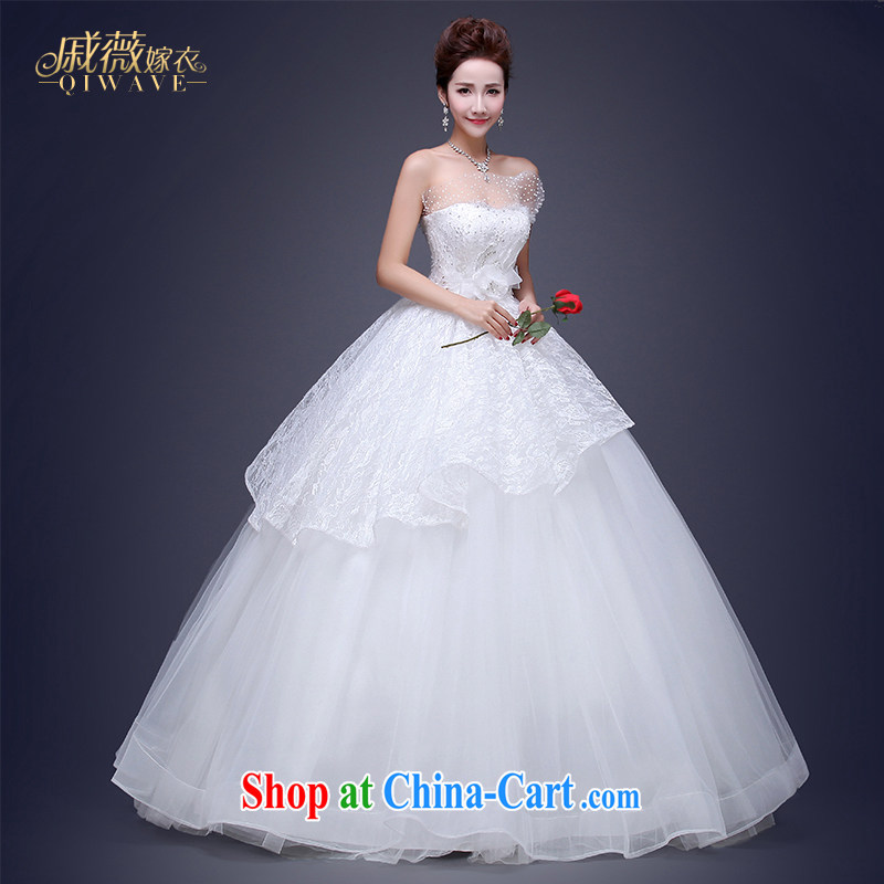 Qi wei wedding dresses 2015 summer Korean-style bride's bare chest lace larger graphics thin marriage with tie-wedding girl white custom plus $50, Qi wei (QI WAVE), online shopping