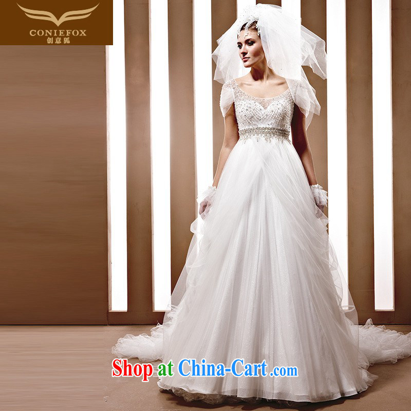 Creative Fox tailored wedding dresses luxurious palace-tail wedding royal family and nobles bridal white wedding Korean version of the new, 90,019 white tailored