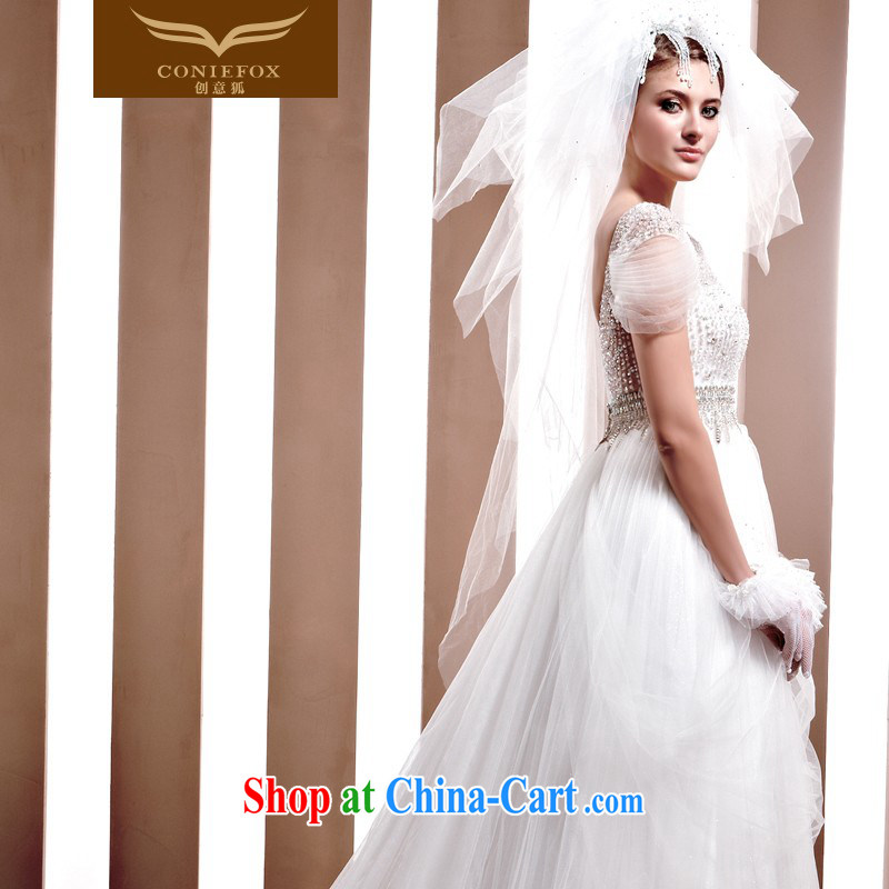 Creative Fox tailored wedding dresses luxurious palace-tail wedding royal family and nobles bridal white wedding Korean version of the new, 90,019 white tailored creative Fox (coniefox), online shopping