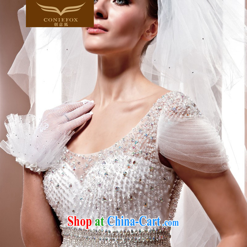 Creative Fox tailored wedding dresses luxurious palace-tail wedding royal family and nobles bridal white wedding Korean version of the new, 90,019 white tailored creative Fox (coniefox), online shopping