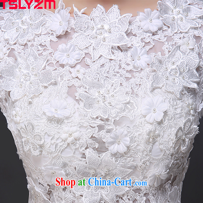 Before Tslyzm short long wedding dresses the tail of the Field shoulder 2015 new summer and fall with packages in shoulder cuff lace wedding dress white XXL, Tslyzm, shopping on the Internet