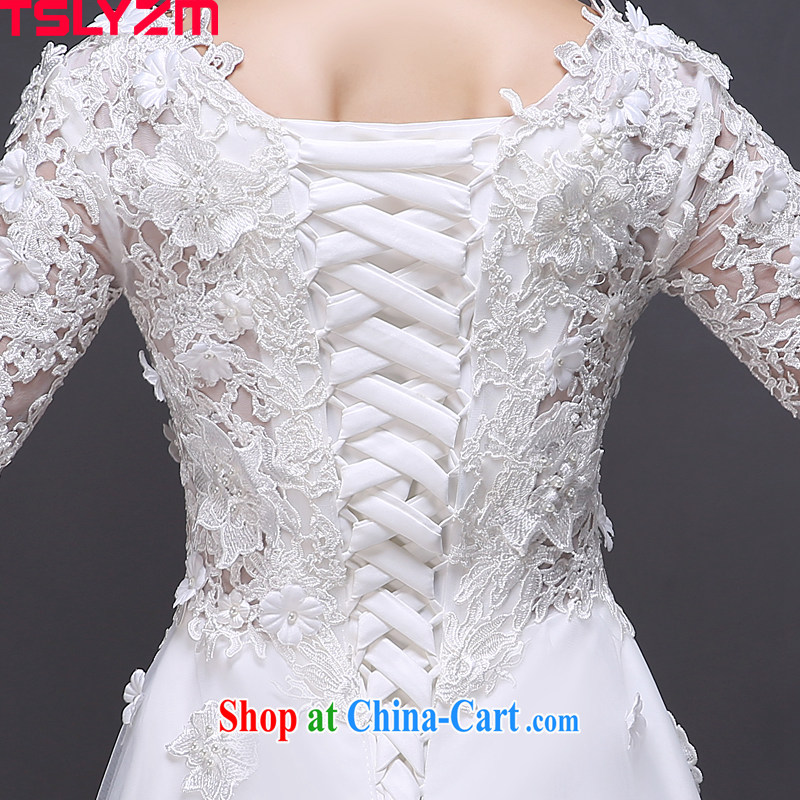 Before Tslyzm short long wedding dresses the tail of the Field shoulder 2015 new summer and fall with packages in shoulder cuff lace wedding dress white XXL, Tslyzm, shopping on the Internet