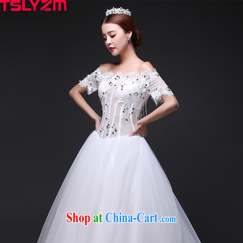 Tslyzm wedding wedding dresses and end with marriages Korean version with short-sleeve Princess shaggy dress 2015 new summer and autumn to align paragraph XXL B, Tslyzm, shopping on the Internet