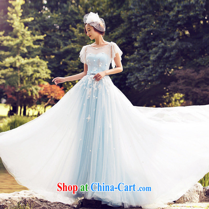 wedding dresses 2015 summer European-style with wedding double-shoulder wedding-tail 2611 blue DZ tailored plus 20 per cent, and the bride, shopping on the Internet