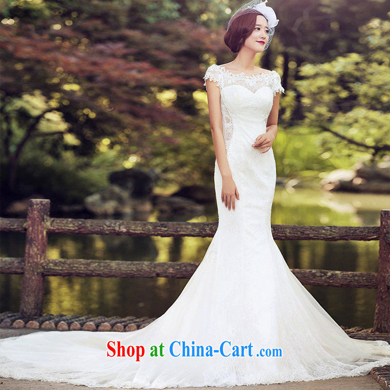 The bride's wedding dresses 2015 summer lace crowsfoot wedding shawl long tail 2602 white DZ tailored plus 20 per cent