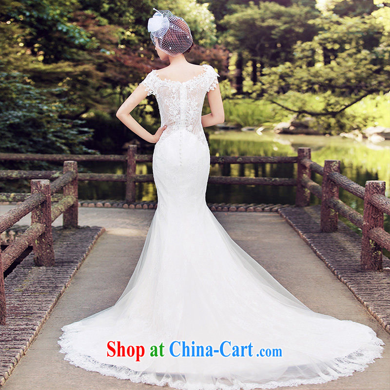 The bride's wedding dresses 2015 summer lace crowsfoot wedding shawl long tail 2602 white DZ tailored plus 20 per cent, of the bride, shopping on the Internet