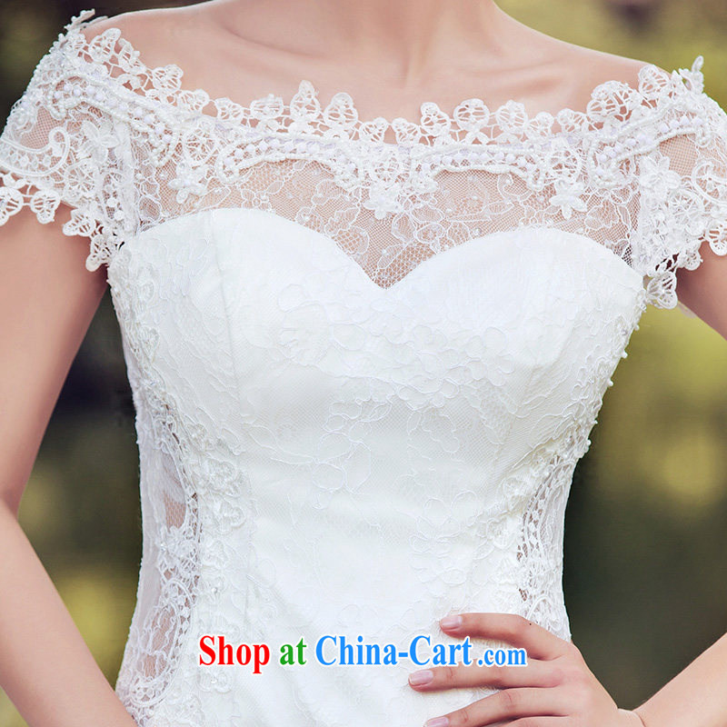 The bride's wedding dresses 2015 summer lace crowsfoot wedding shawl long tail 2602 white DZ tailored plus 20 per cent, of the bride, shopping on the Internet
