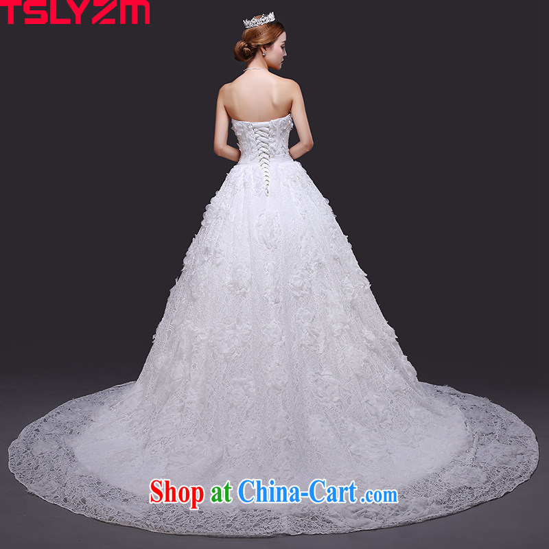 2015 Tslyzm new Mary Magdalene, chest and tail wedding summer bridal parquet drill flower fairies lace flowers wedding dresses skirt and white tail, XXL, Tslyzm, and shopping on the Internet