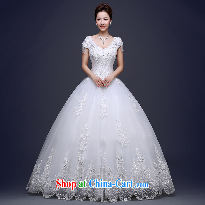 Jie MIA upscale bridal wedding dresses 2015 New Field shoulder Korean fashion lace flowers graphics thin with wedding summer white XXL