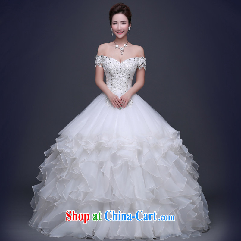 Jie MIA wedding dresses 2015 new summer field shoulder with shaggy dress wedding shoulders the beauty, bridal wedding white XXL, Jake Mia, and shopping on the Internet