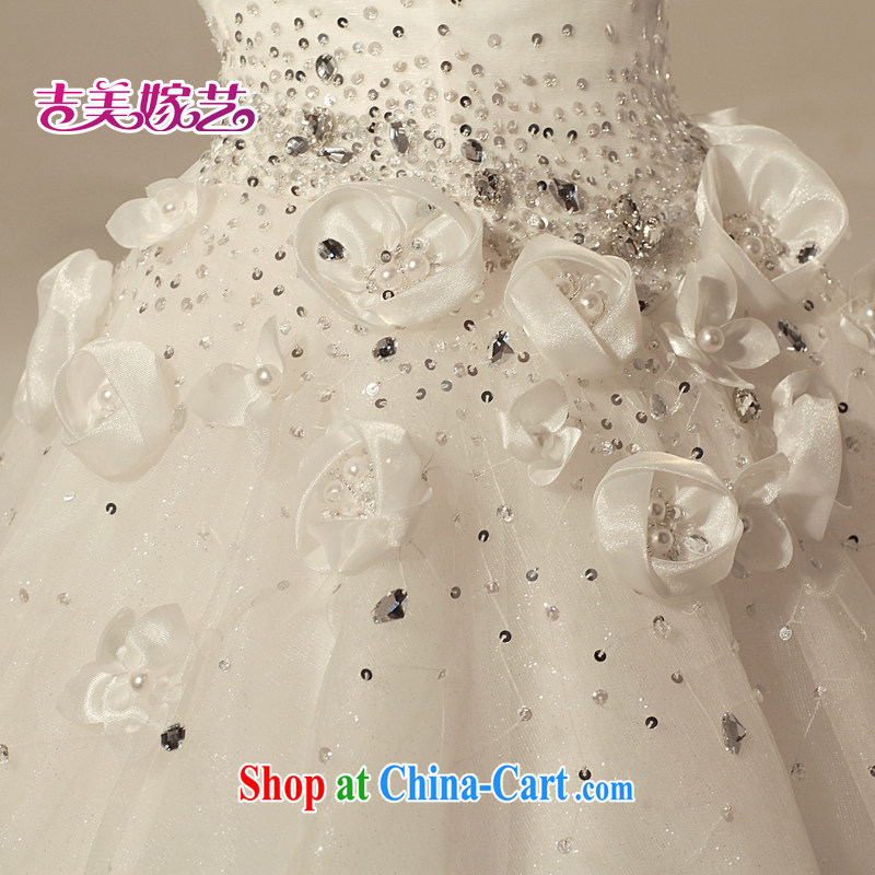 Water drilling wedding dresses, marry us performing arts 2015 new wipe chest Korean Princess graphics thin-tail 892 bridal wedding white XXXL, Jimmy married arts, shopping on the Internet