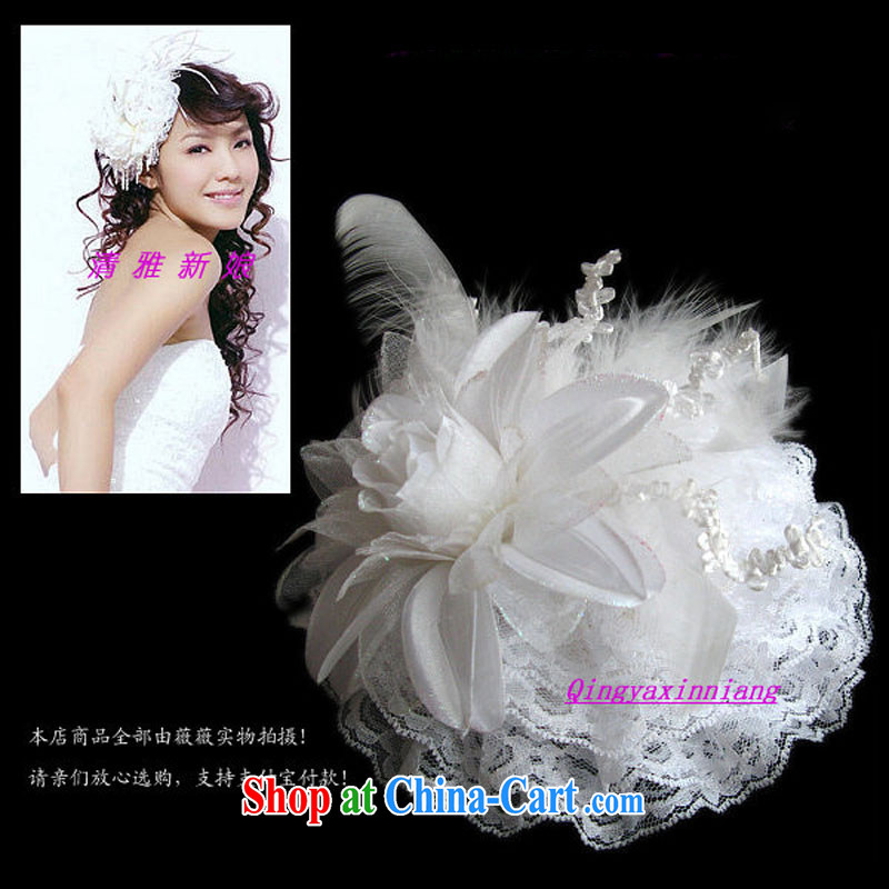 Bridal jewelry_bridal wedding dresses accessories on_lace hat _ TH 032 brides and flowers white head-dress
