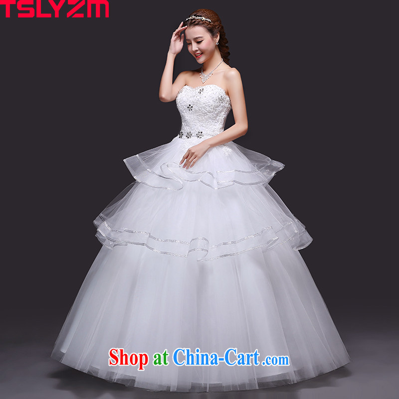 2015 Tslyzm new mother wiped his chest, wedding dresses summer new parquet drill lace white shaggy dress white XXL, Tslyzm, shopping on the Internet