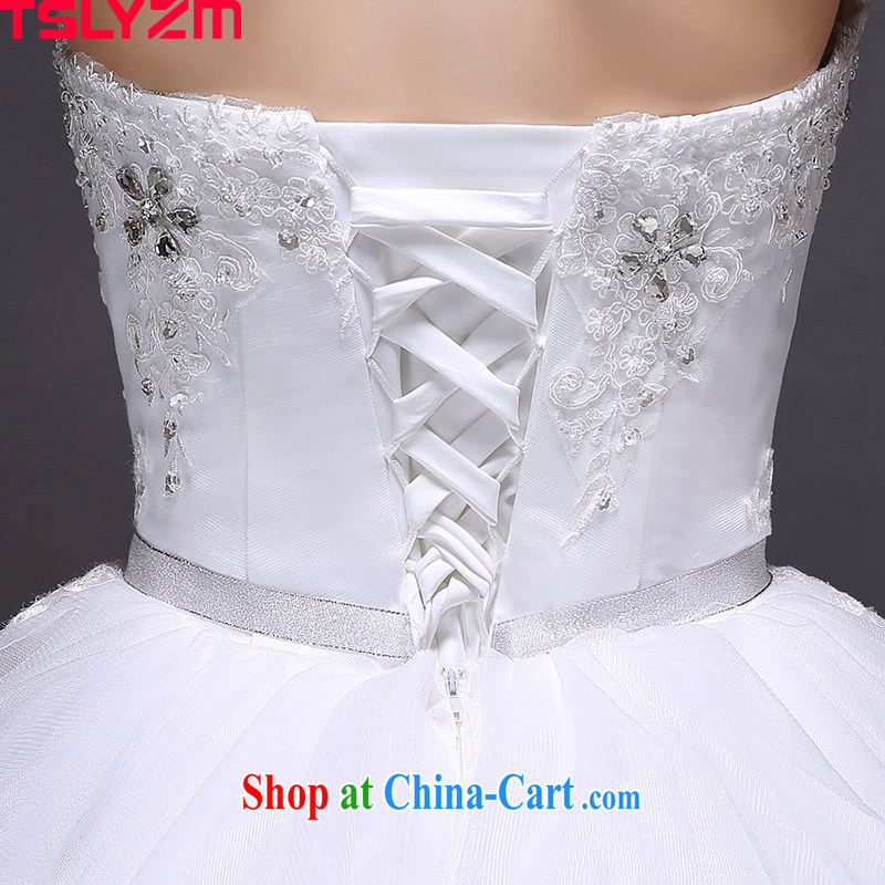 2015 Tslyzm new mother wiped his chest, wedding dresses summer new parquet drill lace white shaggy dress white XXL, Tslyzm, shopping on the Internet