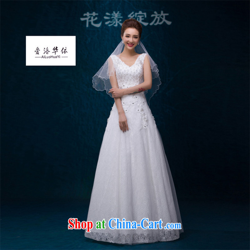 2015 new wedding Korean-style simple and stylish wood drill double-shoulder alignment to A field dress bridal wedding wedding custom large, white with only the US wedding dresses white. Do not return does not switch