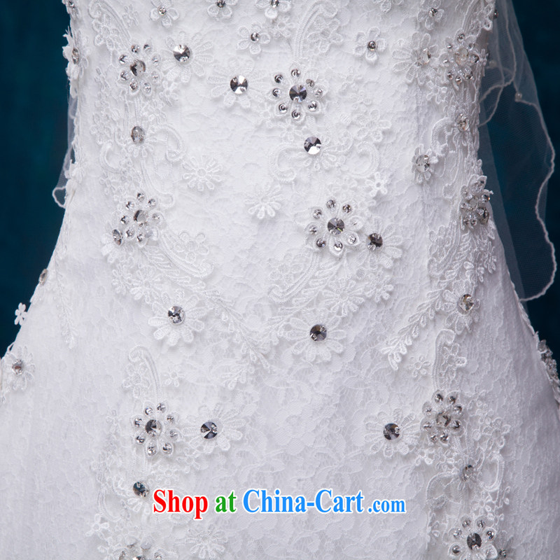 2015 new wedding Korean-style simple and stylish wood drill double-shoulder with A field dress bridal wedding wedding custom large, white with only the US wedding dresses white. Do not return do not switch, and love, and that, on-line shopping