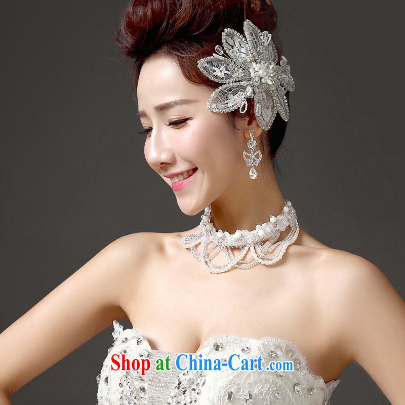 (Quakers, 2015 bridal wedding dresses accessories Korean hand beaded crystal necklace and ornaments jewelry accessories jewelry accessories for both the white necklace and ornaments in two, and friends (LANYI), online shopping