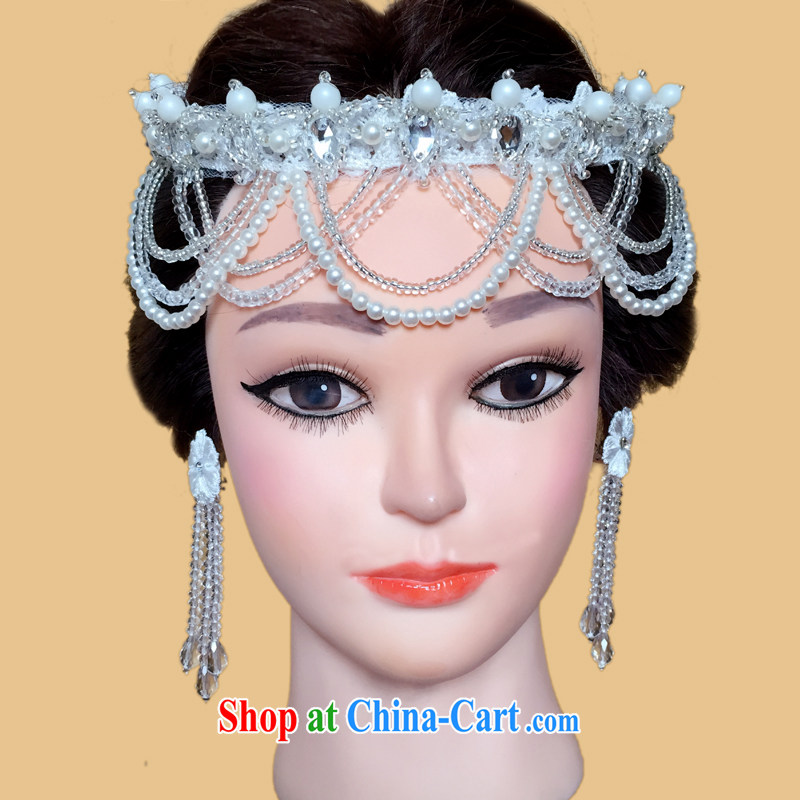 (Quakers, 2015 bridal wedding dresses accessories Korean hand beaded crystal necklace and ornaments jewelry accessories jewelry accessories for both the white necklace and ornaments in two, and friends (LANYI), online shopping