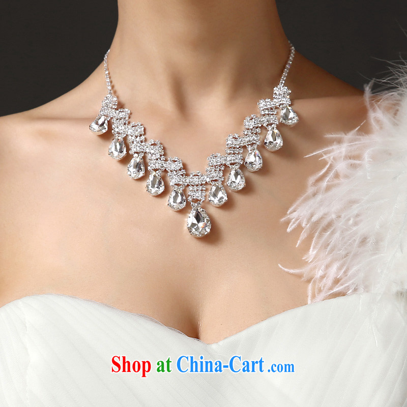(Quakers) estimated 2015 bridal wedding ceremony dress, 3-Piece Korean head-dress necklace earrings accessories accessories exclusive diamond jewelry, 3-piece, and friends (LANYI), shopping on the Internet