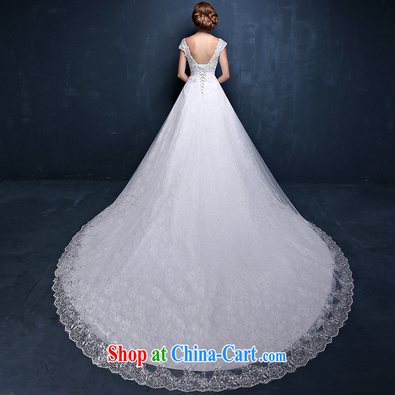 2015 spring and summer new Korean lace shoulders the code graphics thin marriages long-tail strap wedding white XXL (waist 2.4), Mrs Alexa Lam, and, shopping on the Internet