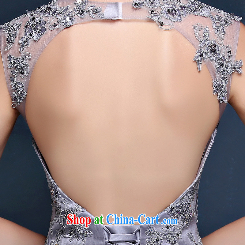 Gray tail wedding dresses summer 2015 new Korean lace shoulders graphics thin crowsfoot bridal wedding dresses Smoke Gray XXL (waist 2.4), Mrs Alexa Lam, and, shopping on the Internet