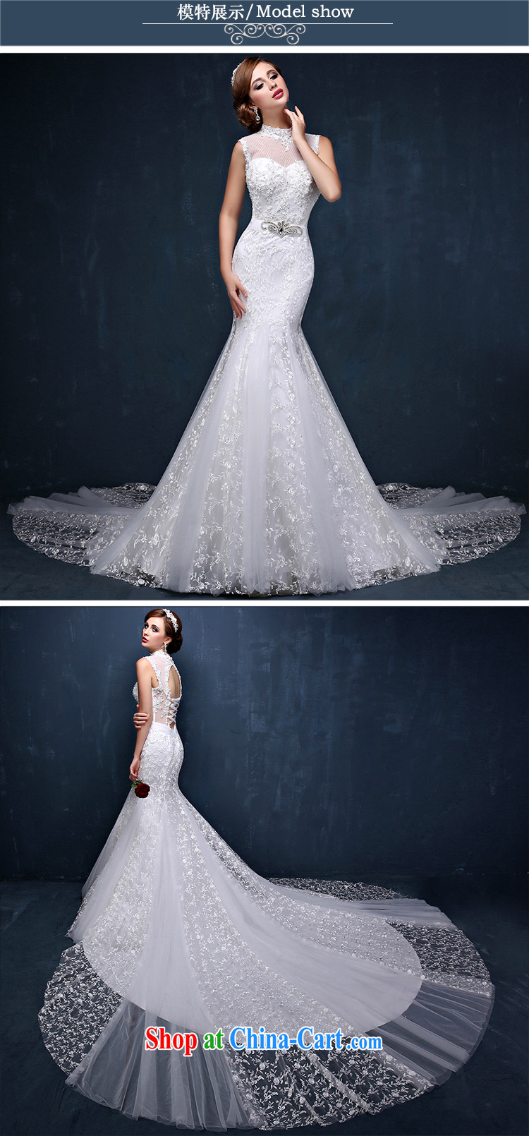 The field shoulder crowsfoot tail wedding dresses 2015 summer Korean brides is also lace the code strap back exposed wedding white XXL (waist 2.4) pictures, price, brand platters! Elections are good character, the national distribution, so why buy now enjoy more preferential! Health