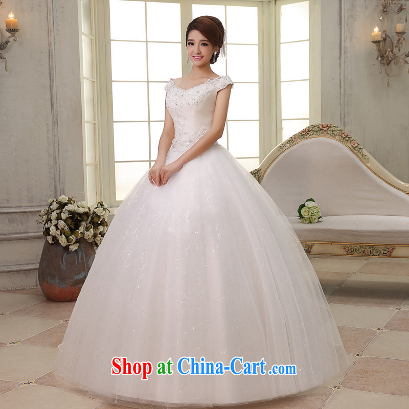 Leigh impression wedding dresses 2015 spring and summer new Korean layout double-shoulder with bridal graphics thin the Field shoulder wedding dresses white A 0232 with S, impressed, lady, and shopping on the Internet