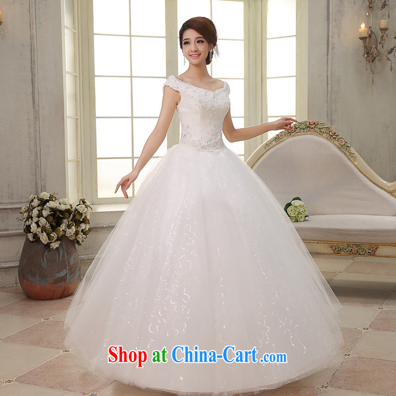 Leigh impression wedding dresses 2015 spring and summer new Korean layout double-shoulder with bridal graphics thin the Field shoulder wedding dresses white A 0232 with S, impressed, lady, and shopping on the Internet
