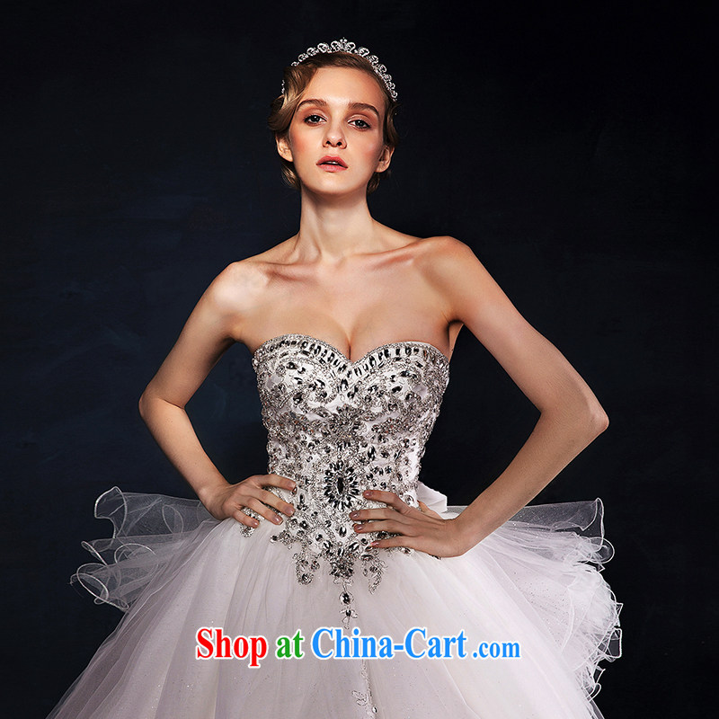On the wedding dresses new 2015 Spring and Winter Wipe glass chest lace long-tail flash drill wedding luxury edition tailored to HIV, and shopping on the Internet
