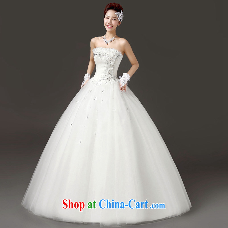 (Quakers, summer 2015 new bridal wedding dresses Korean water drilling erase chest graphics thin wedding wedding white with shaggy skirt wedding dress white. Do not support refunds, and friends (LANYI), online shopping