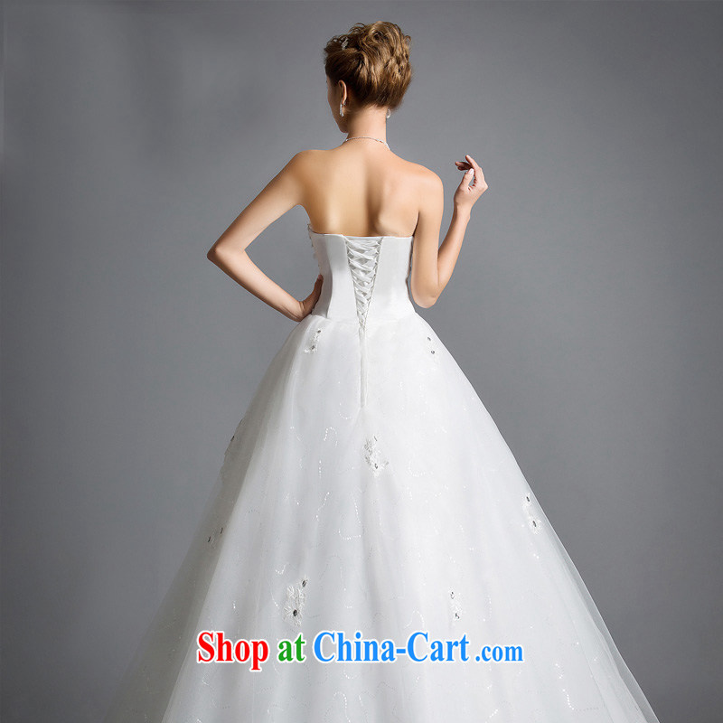 The Vanessa summer 2015 new wedding dresses bare chest parquet drilling tied with a large, long-tail wedding white elegant beauty bridal dresses female white XXL, Vanessa (Pnessa), online shopping