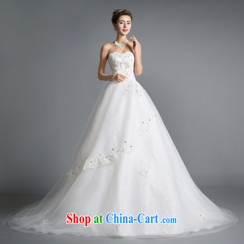 The Vanessa summer 2015 new wedding dresses bare chest parquet drilling tied with a large, long-tail wedding white elegant beauty bridal dresses female white XXL, Vanessa (Pnessa), online shopping