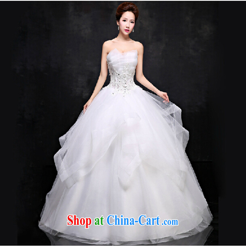 2015 spring and summer new wedding dresses sexy bare chest beauty graphics thin Korean version of the greater code with simple and Princess bride white. size does not return does not switch