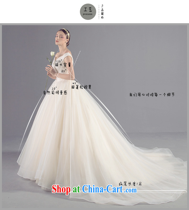 Code Hang Seng bridal new Korean lace V for simple girl wedding champagne color the tail field shoulder custom wedding high-end marriage private dress champagne color XL pictures, price, brand platters! Elections are good character, the national distribution, so why buy now enjoy more preferential! Health