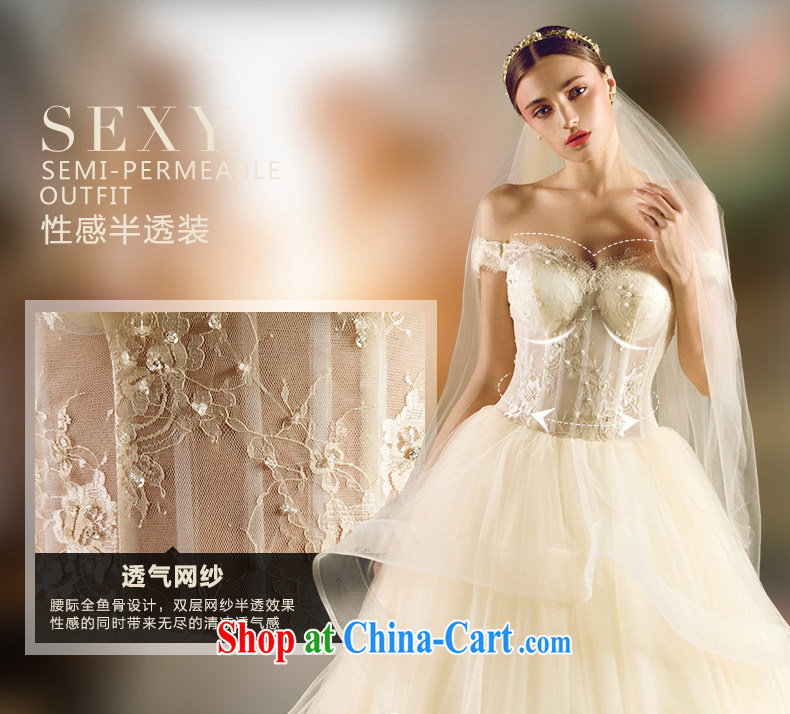 Code Hang Seng bridal new 2015 Korean version of the greater tail fluoroscopy wiped his chest wedding tied with a shoulder larger wedding girls high-end custom, marriage private dress champagne color XL pictures, price, brand platters! Elections are good character, the national distribution, so why buy now enjoy more preferential! Health