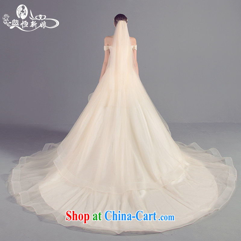 Code Hang Seng bridal new 2015 Korean version of the greater tail fluoroscopy wiped his chest wedding tied with a shoulder the code wedding female high-end custom, dedicated wedding dress champagne color XL that Bethlehem bride, shopping on the Internet